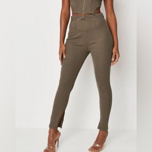 NWT MISSGUIDED x Carly Bybel Rib corset high waist legging size 8 - Picture 1 of 11